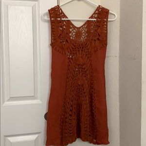 Burnt orange swim coverup